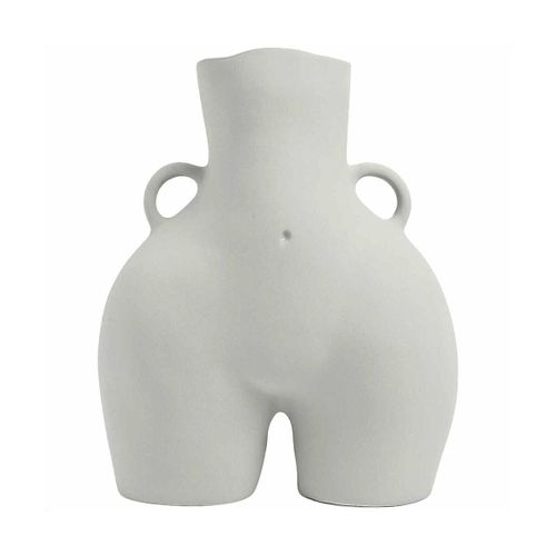 Vase en faïence gris clair mat 31 cm Love Handles - Anissa Kermiche