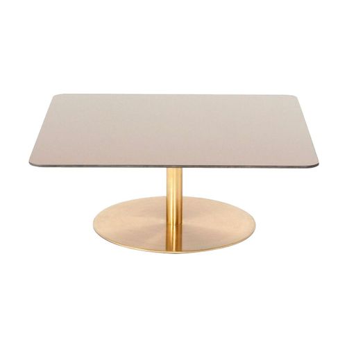 Table D'appoint Carrée En Fer Plaqué Laiton Et En Verre Cuivré Flash - Tom Dixon