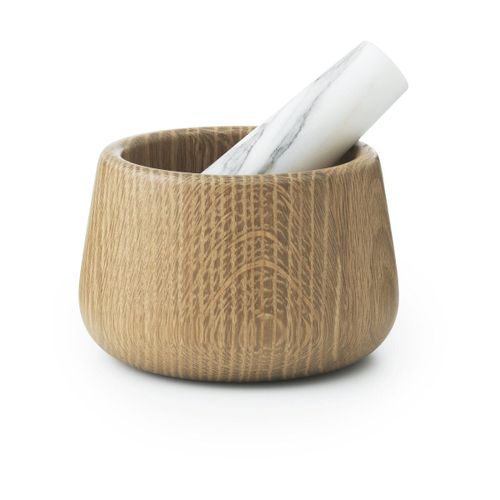 Mortier et pilon en chêne et marbre blanc Craft blanc - Normann Copenhagen