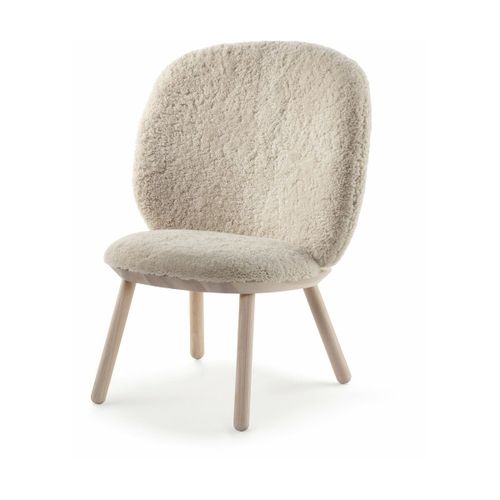 Fauteuil En Frêne Et Laine De Mouton Naïve - Emko