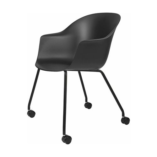 Chaise De Bureau Noire 4 Pieds À Roulettes Bat - Gubi