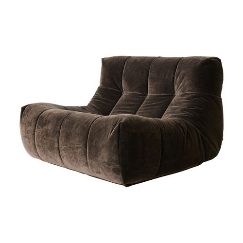 Fauteuil Lazy En Velours Royal Brun Espresso - Hkliving