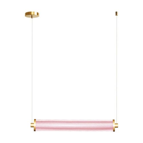 Suspension horizontale en verre rose spinelle 83,5 cm Tiffany - Elements Lighting