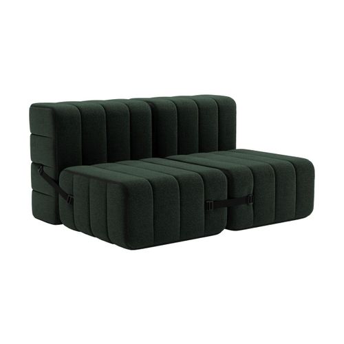 Canapé Modulable 2 Places En Tissu Dama Vert Foncé 136x102x68cm Curt - Ambivalenz