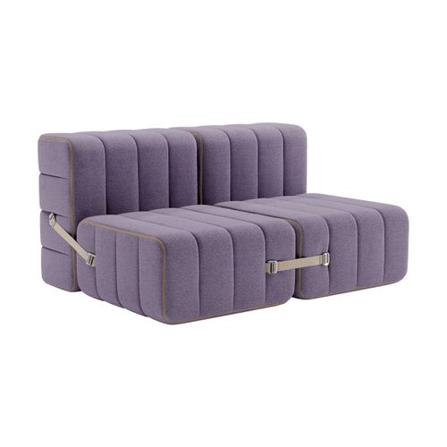 Canapé Modulable 2 Places En Tissu Dama Lilas 136x102x68cm Curt - Ambivalenz