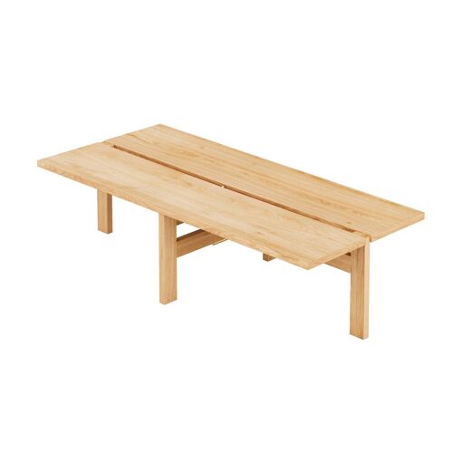 Table basse rectangulaire en chêne vernis naturel 115x