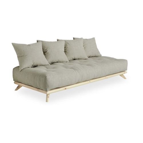 Canapé 2 Places En Pin Et Matelas Lin 200x90cm Senza - Karup Design