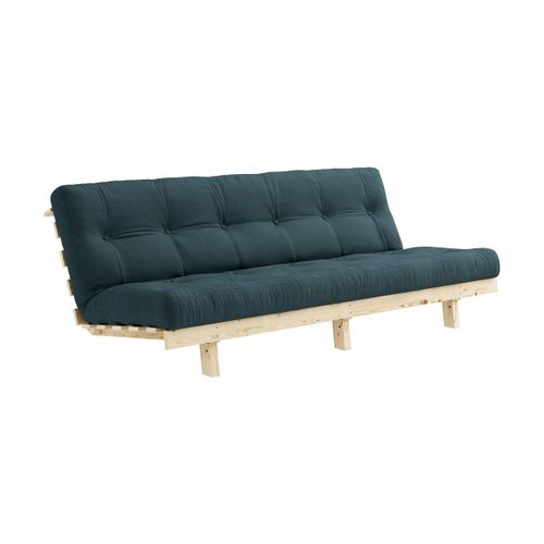 Canapé Convertible En Bois De Pin Et Matelas Bleu Pétrole 100x190cm Lean - Karup Desi