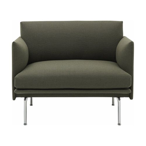 Fauteuil En Mousse Et Pieds D'aluminium Poli Brun Outline - Muuto