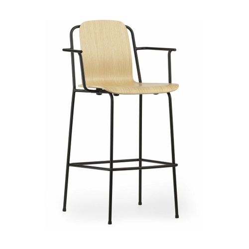 Fauteuil De Bar En Acier Noir 75 Cm Studio Oak - Normann Copenhagen