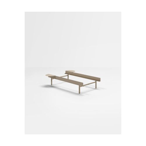 Sommier Sans Lattes En Acier Sable Avec Tables De Chevet 90cm - Moebe