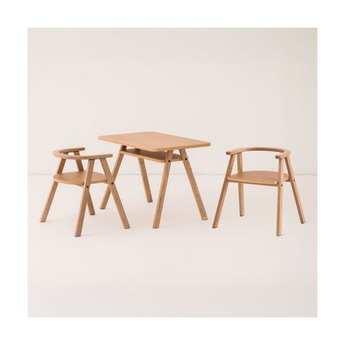 Ensemble Bureau Enfant Avec 2 Chaises En Chêne Massif Growing Green - Nobodinoz