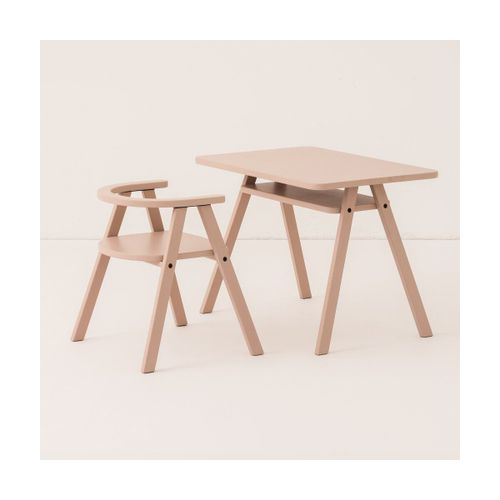 Ensemble Bureau Enfant Avec 1 Chaise En Bois De Hêtre Massif Rose Blush Growing Green