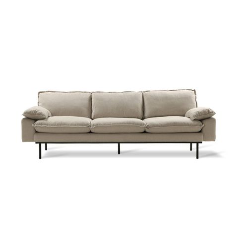 Canapé 4 Places Beige Retro - Hkliving