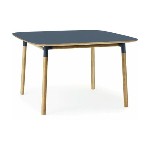 Table À Manger Carrée En Chêne Et Lino Bleu 120 X 120 Cm Form - Normann Copenhagen