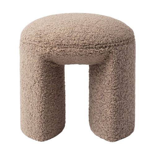 Tabouret En Bouclé Marron Nachii - Jesper Home