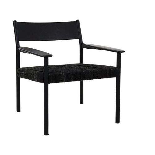 Fauteuil En Bois De Manguier Noir Et Jonc De Mer 66,5 X 72,5 X 74 Cm Cullinan - Pomax