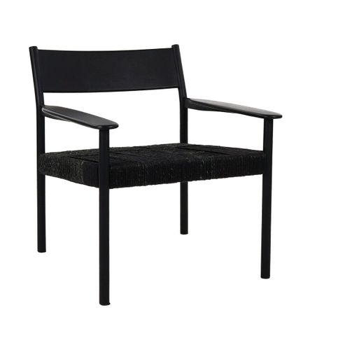 Fauteuil En Bois De Manguier Noir Et Jonc De Mer 66,5 X 72,5 X 74 Cm Cullinan - Pomax