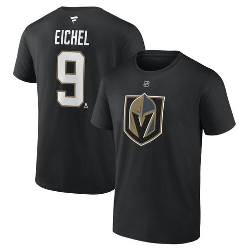 T-Shirt Authentique Avec Nom Et Numéro De Pile De Jack Eichel De Marque Fanatics Pour Hommes, Noir Vegas Golden Knights