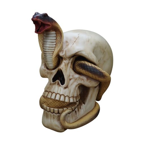 Figurine crâne avec cobra  20,5 cm