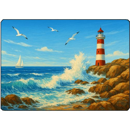 Planche À Découper Phare En Bord De Mer