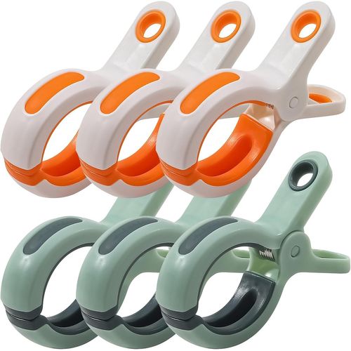 Eryi-6pcs Pince Serviette Plage, Grosse Pince À Linge, Clip De Brise-Vent, Durable Grosse Pince À Linge Pour Transat Plage, Serviettes De Plage, Chaise Longue De Piscine, Vêtements, Couettes, Draps