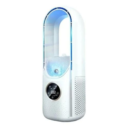Mini climatiseur portable USB, ventilateur silencieux sans lame, refroidissement temporisé à 6 vitesses ¿ Blanc