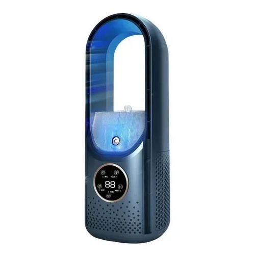 Mini climatiseur portable USB, ventilateur silencieux sans lame, refroidissement temporisé à 6 vitesses ¿ Bleu