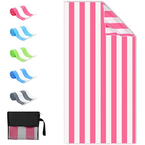 Eryi-Serviette De Plage En Microfibre 90x180cm Drap De Plage Serviette De Bain Pour Homme Femme Enfant Adulte Sèche Rapide Drap De Bain Pour Natation Voyage Gymnase Yoga Camping, Rose