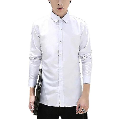 Hommes Formel Coupe Ajustée Robe Chemise Travail Mariage Décontracté Affaires Chemises Boutonnées 3xl Blanc