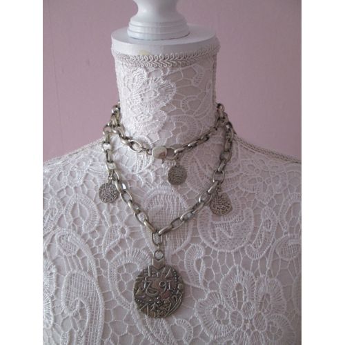 Collier Médailles Argenté