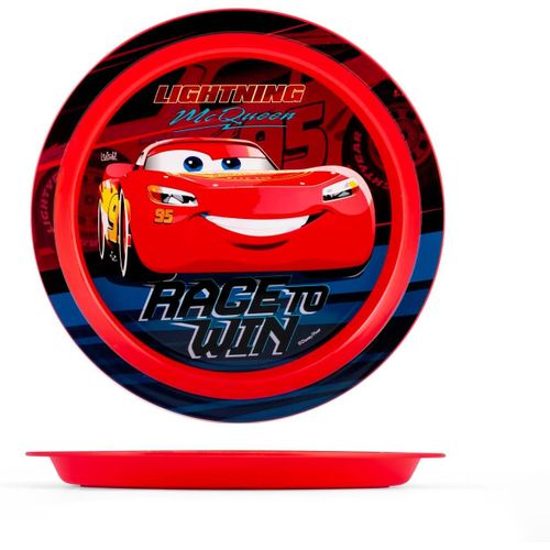 Eryi-Cars Assiette Plate En Polypropylène, 20,5 Cm, Rouge