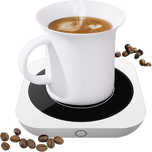 ERYI-Chauffe-Tasse À Café Pour Bureau, 36W Chauffe Plat Electrique Avec Réglage À Trois Températures (Up To 176°F/80¿), Plaque Chauffante À Tasse Thé/Eau/Lait, Mug Warmer, Blanc (Pas De Tasse)