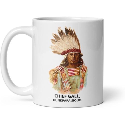 Eryi-Tasse Sioux Indien Amérique Amérindien Blackfeet Dakota Western Navajos Cherokees Iroquois Apaches Cheyennes Mug Thé Café Peinture Ancienne (Chieff Gall)