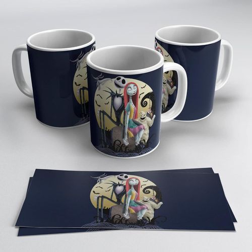 Eryi-Tasse Jack Skellington Nightmare Avant Noël (Collection Tasse Cadeau Noël) (Jack Skellington + Sally + Maire + Oogieboogie + Zero)