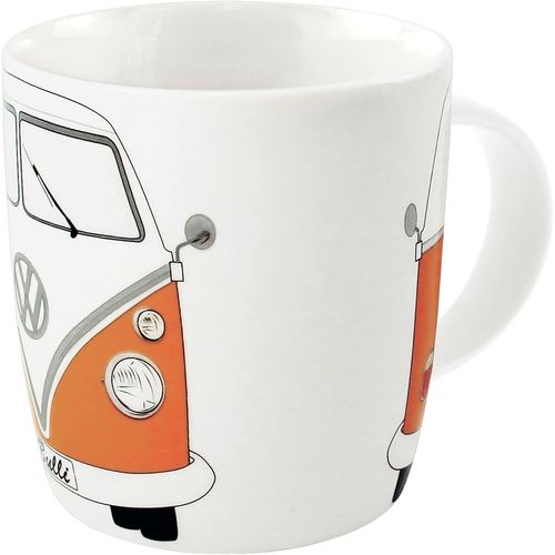 Eryi-Vw Collection - Volkswagen Grande Tasse En Céramique Pour Café, Thé Et Cappuccino Avec Design Combi T1 Bus (Avant Du Combi/Orange)