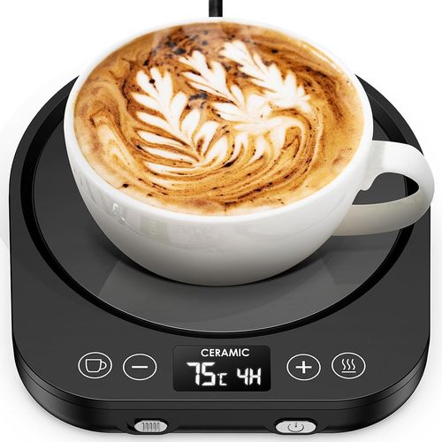 ERYI-Chauffe Tasse Bureau Avec Inductance Gravitationnelle Pour Arrêt Automatique, Réchauffe Tasse À 7 Réglages De Température, Maintien Thé Lait Café Au Chaud