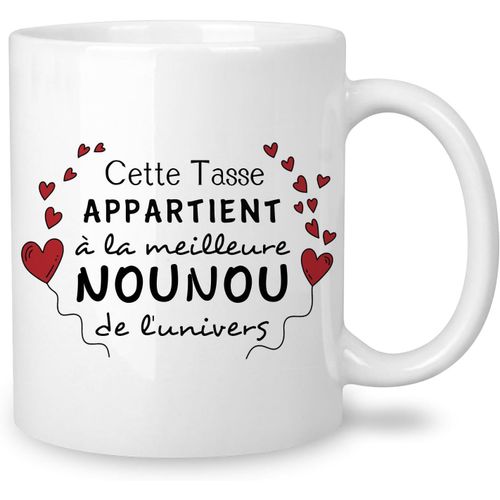 Eryi-Tasse Mug - Le Meilleure Nounou De L'univers - Cadeaux Pour Nounou Famille Idée Originale Cadeaux D'anniversaire Noël Mug Merci Nounou Souvenir Céramique 350 Ml (Nounou)
