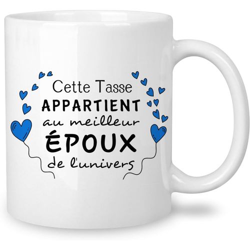 Eryi-Tasse Mug - Le Meilleur Époux De L'univers - Cadeaux Pour Époux Mari De Épouse Idée Originale Cadeaux D'anniversaire Fête Des Pères Noël Saint-Valentin Homme Souvenir Céramique 350 Ml (Époux)