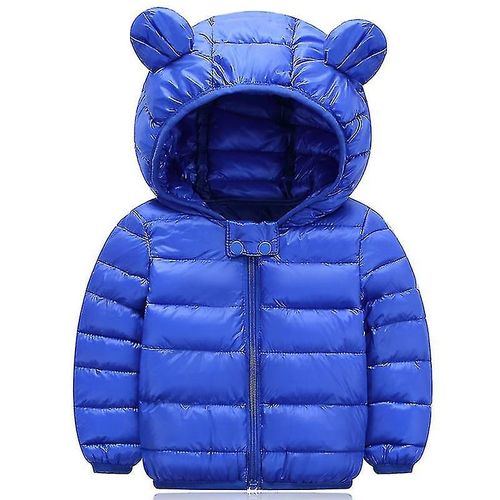 Enfants Bébé Garçon Fille Hiver Chaud Manteau Rembourré Veste Doudoune Vêtements D'extérieur 5-6 Ans Bleu Royal