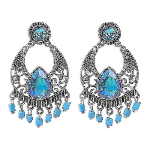 Boucles D'oreilles Géométrique Résine Gland Alliage Bleu Cristal Bijoux Pour Usage Quotidien
