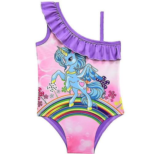 Maillot De Bain Une Pièce Pour Enfants Filles, Maillot De Bain Licorne, Bikini, Vêtements De Plage, 3-4 Ans, Violet
