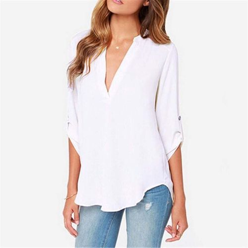 Chemisier En Mousseline De Soie Pour Femme, Haut, S, Blanc