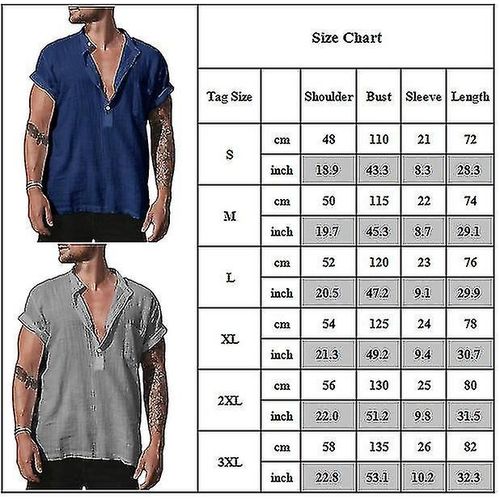 T-Shirt À Manches Courtes Et Col En V Pour Homme, Haut D'été Décontracté Et Confortable, 2xl, Bleu Foncé