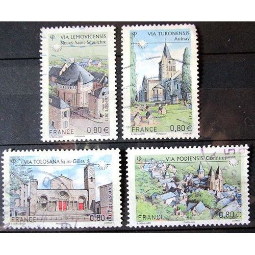 2013. Série Complète F4725 À F4728 : Les Chemins De Saint-Jacques De Compostelle.