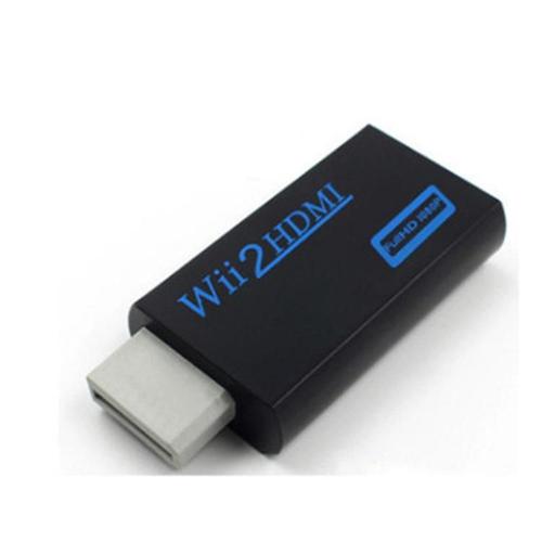 Adaptateur Wii vers Hdmi, connecteur convertisseur Wii vers Hdmi avec sortie vidéo Full Hd 1080p/720p et audio 3,5 mm, blanc noir