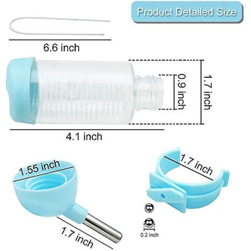 Wishlotus Distributeur de Hamster Bouteille sans Goutte en Plastique Suspendu Bouteille d'eau Automatique Distributeur de Bouteille d'eau Cage Bol avec 2 Boules roulantes pour Lapin Gui