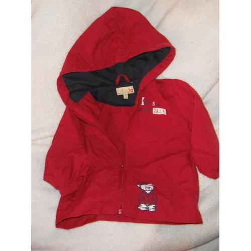 Petite Parka Légère Rouge Garçon Taille 6 Mois Idée Cadeau