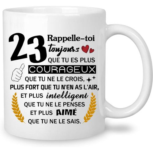 Eryi-Mug Anniversaire 23 Ans Humour Tasse Pour Homme/Femme Cadeaux D'anniversaire Souvenir/Cadeau Pour 23ème Fille Fils Maman Papa Grands-Parents Tante Oncle Nounou Marraine Parrain (23)