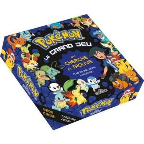 Pokémon Le Grand Jeu Du Cherche Et Trouve - Plus De 200 Défis À Relever ! Contient : Un Plateau De Jeu, 200 Cartes Défis, Un Dé, Un Sablier, 20 Cartes, Des Pions